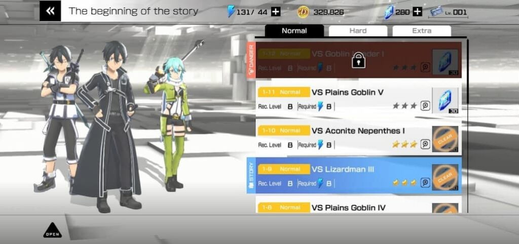 Quests and stories Sword Art Online VS Beginners Guide