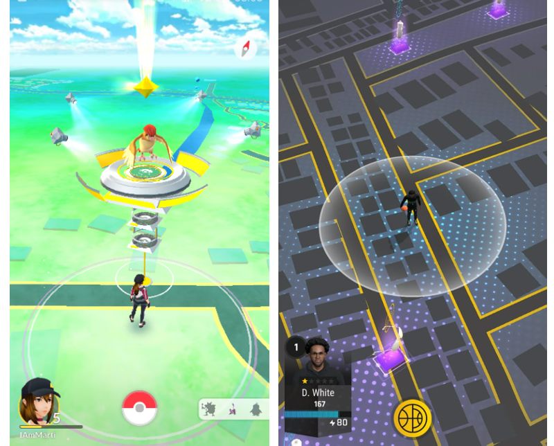 Gameplay comparsion between Pokemon Go and NBA All-World