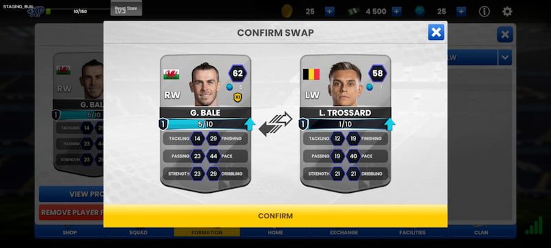 Comparing players in Ultimate Soccer League: Rivals