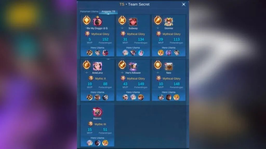 team secret mlbb roster