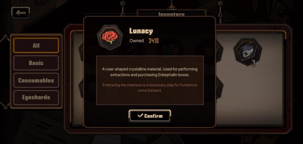 Limbus Company in-game currency Lunacy