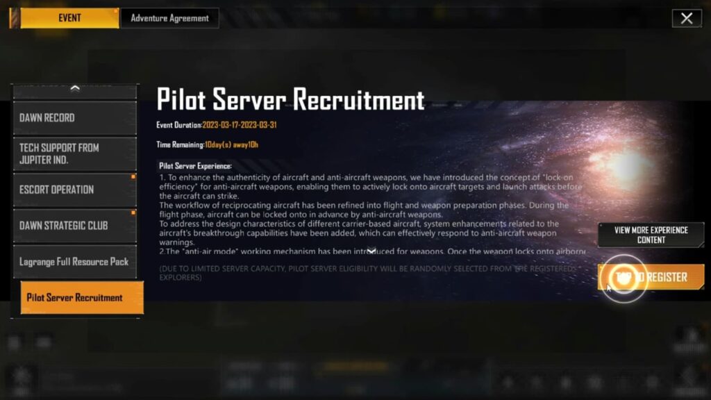 Infinite Lagrange Pilot Server