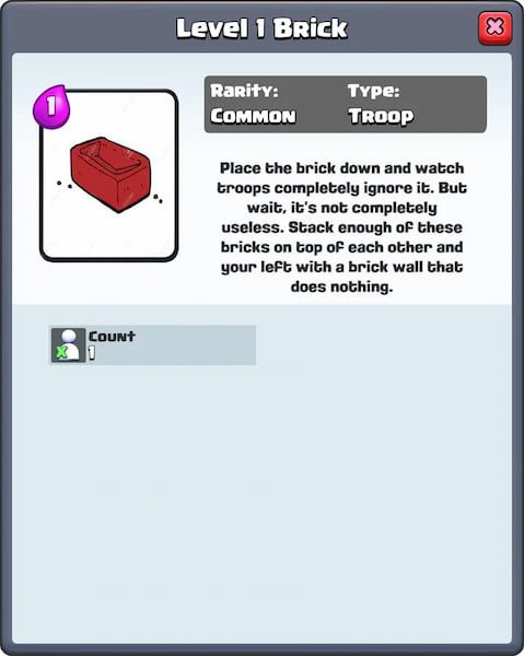 Brick card concept