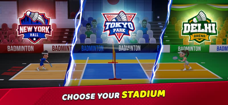 Badminton Clash 3D stadiums
