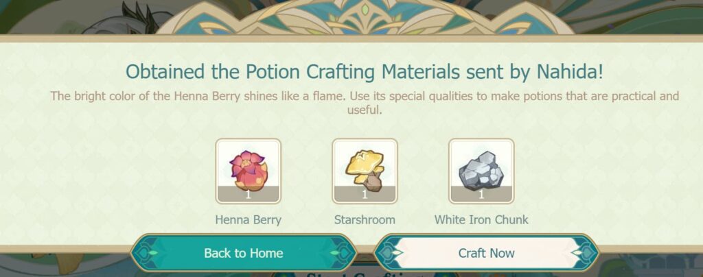 Genshin Impact Glittering Elixers obtain potion making materials