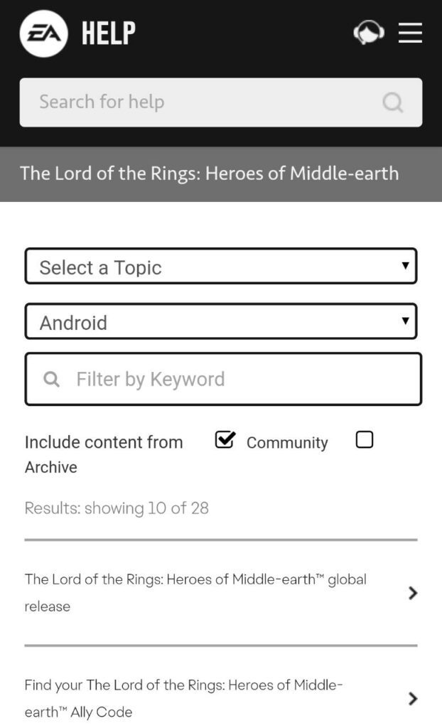 The Lord of the Rings Heroes of Middle Answer Headquarter