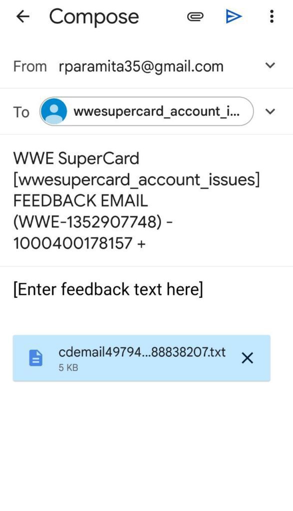 WWE SuperCard Battle Cards Email Support