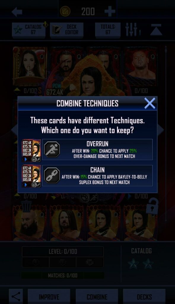 WWE SuperCard Player Combine