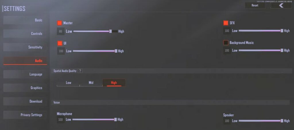 Arena Breakout Audio settings