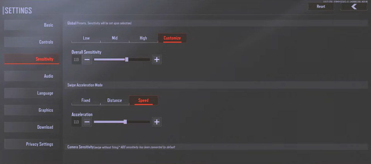 Arena breakout sensitivity settings