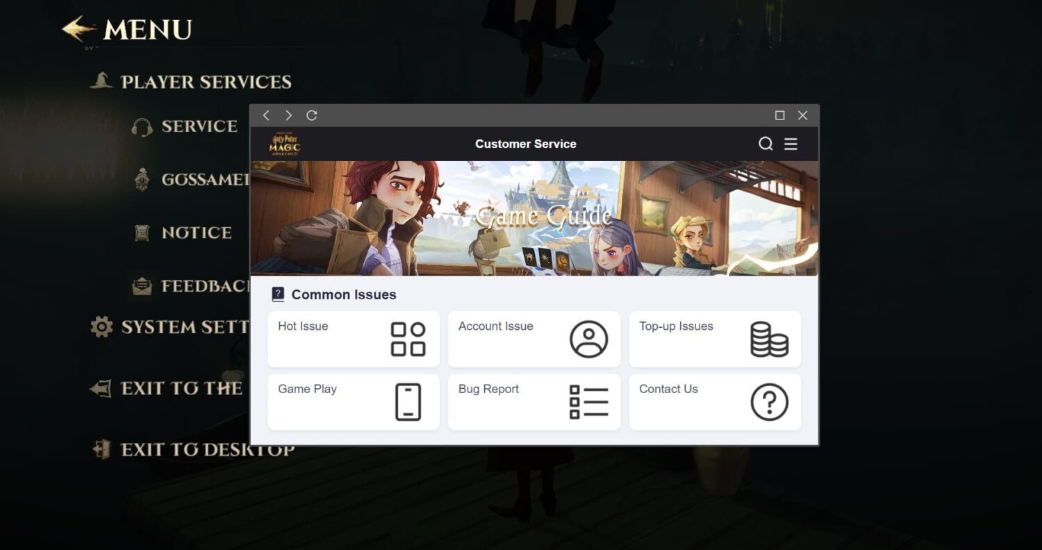 Harry Potter: Magic Awakened Customer service