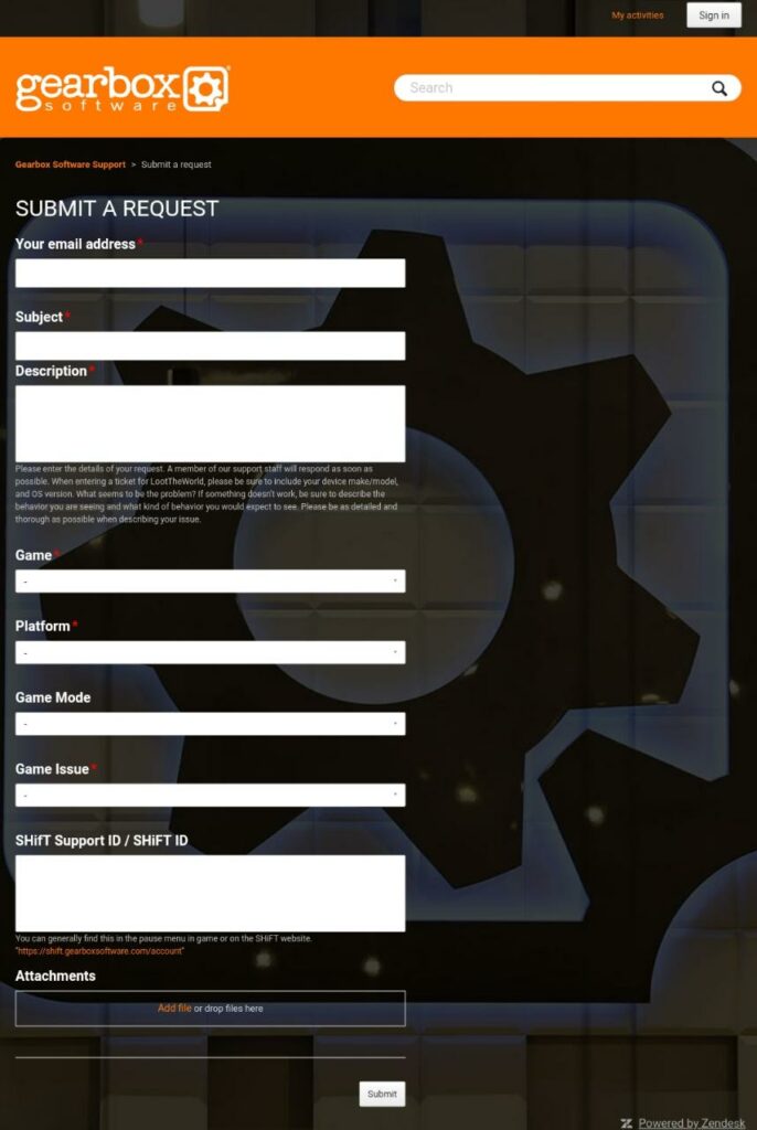 Homeworld Mobile Sci-Fi MMO Request Submission Page