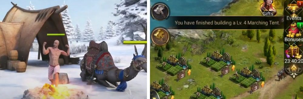 Days of Empire gameplay differences from ads