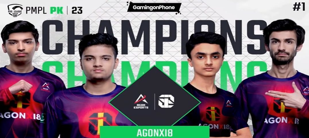 PUBG Mobile Pro League (PMPL) Pakistan Fall 2023 champion AGONxi8 Esports