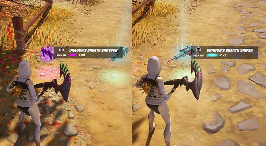 Fortnite Dragon's Breath Sniper and Shotgun