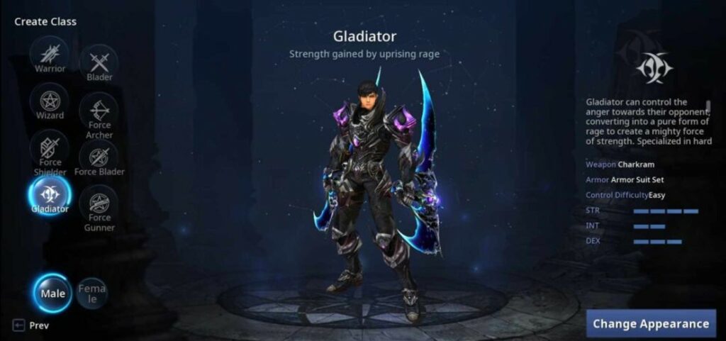 CABAL Return of Action List of Classes Gladiator
