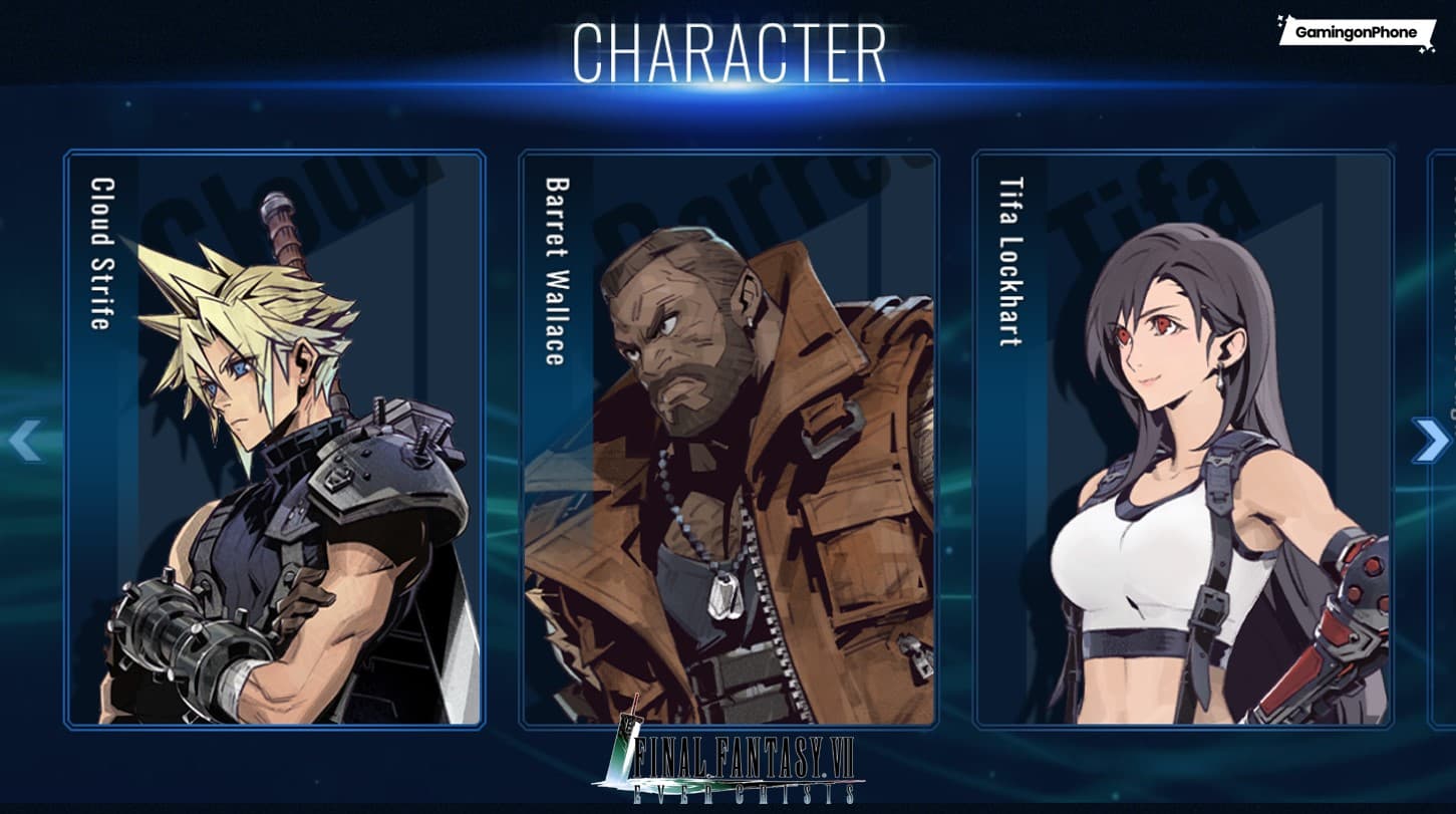 All playable characters in Final Fantasy 7: Ever Crisis