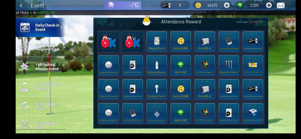 GOLFZON M Events Section