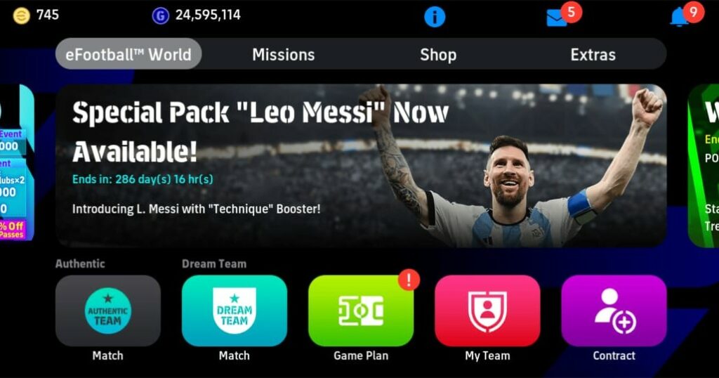 Main Menu eFootball 2024