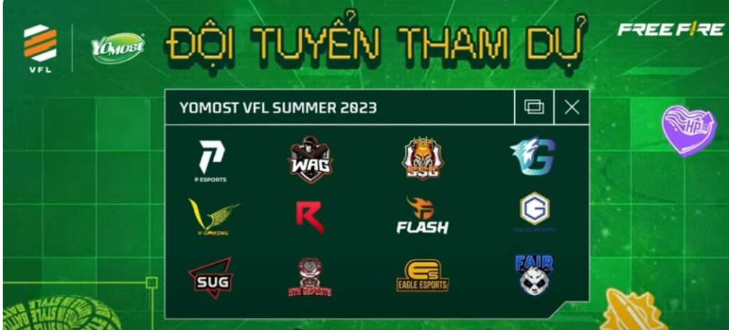 Vietnam Free Fire League (VFL) Summer 2023 participant teams