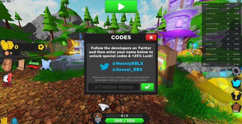 Roblox Treasure Quest Redeem Codes