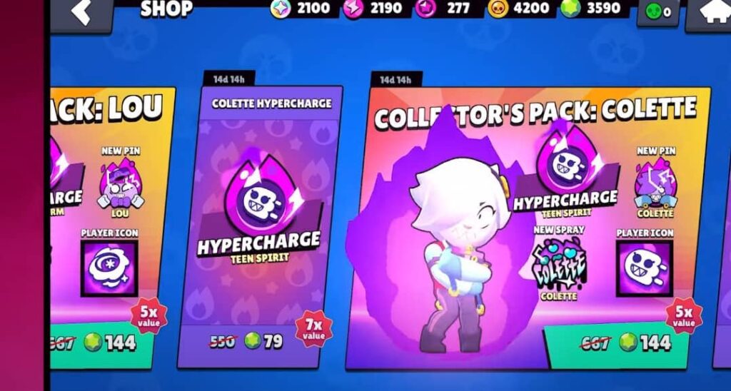 Brawl Stars October 2023 Brawl Talk gem discount on Collett's Collector pack