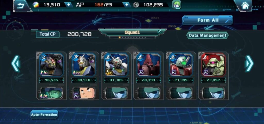 Mobile Suit Gundam U.C. Engage Squad Formation