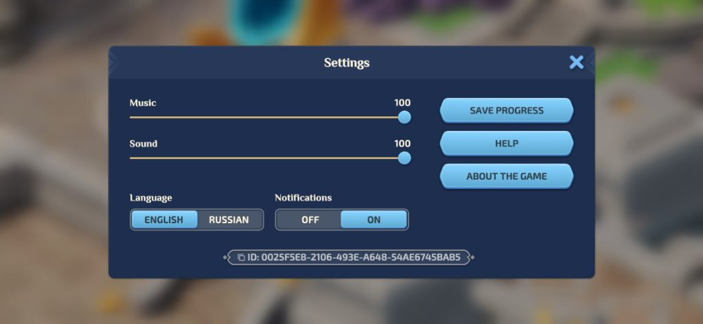 Perfect Heroes Settings section