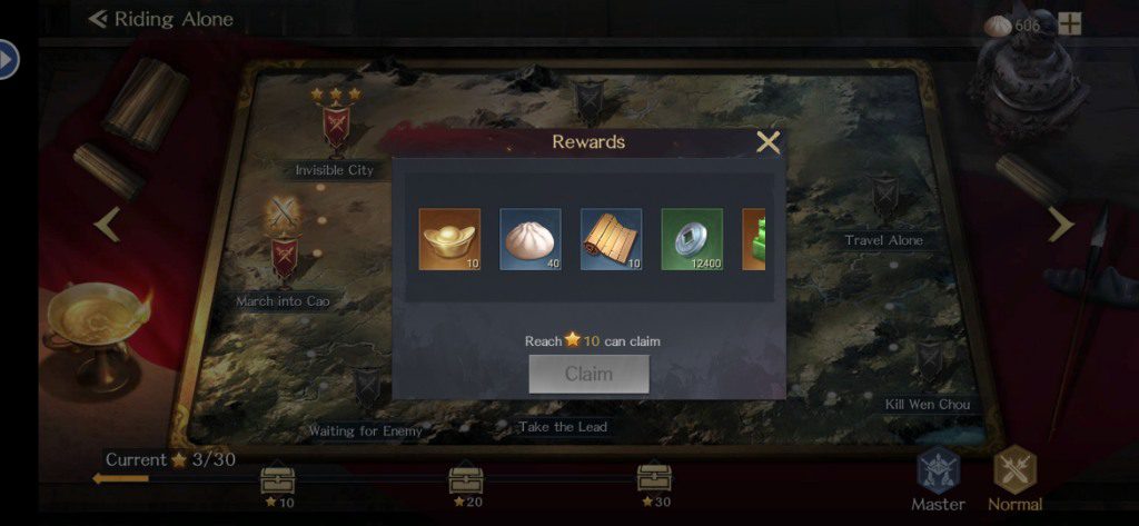 Throne of Three Kingdoms rewards from Expedition action points