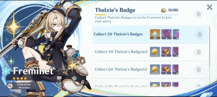 Thelxie's Fantastic Adventures Rewards