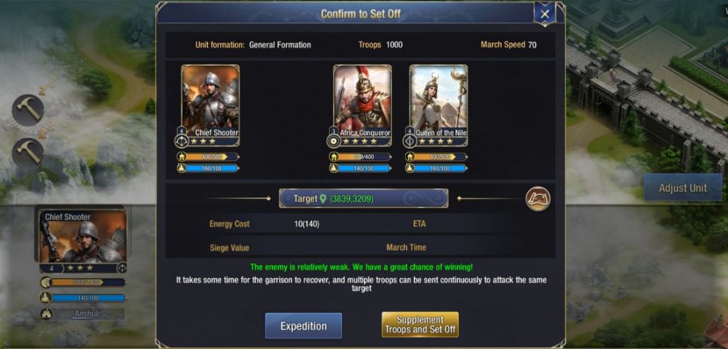 Conquest of Empire Expedition button
