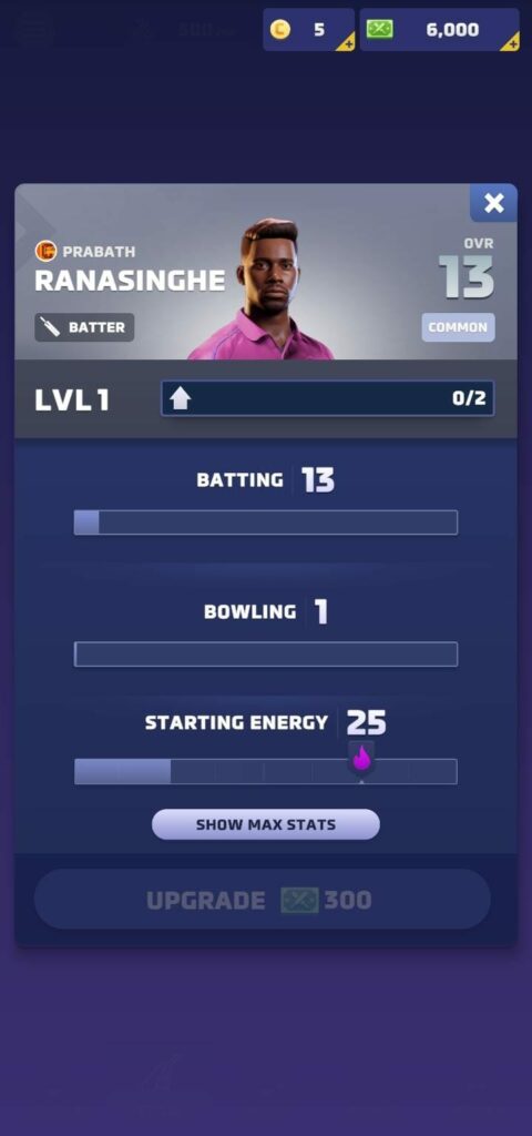 Cricket Champs Manager Game Player Level Up