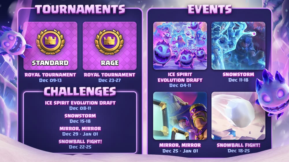 Clash Royale December 2023 Season 54 events