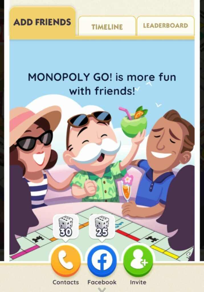 MONOPOLY GO free dice rolls friends