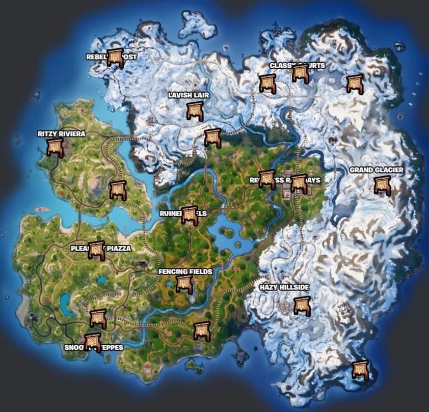 Fortnite Chapter 5 Season 1 Bounty Board locations