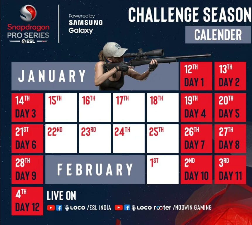 BGMI Snapdragon Mobile Open challenge season calendar