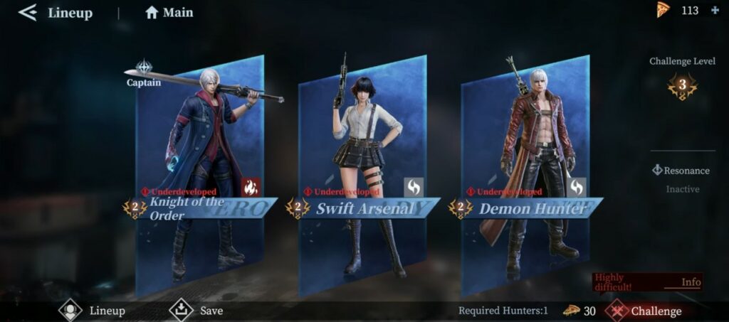 Devil May Cry Peak of Combat characters