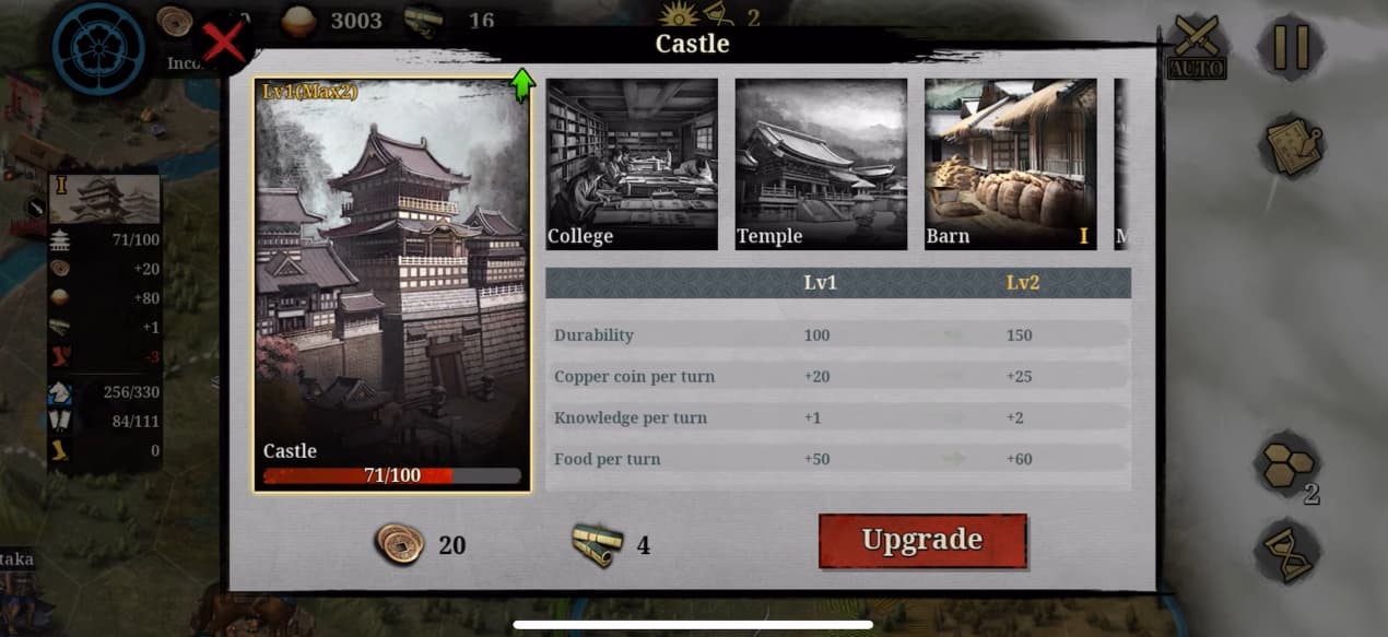 Great conquerors 2 shogun upgrade castle