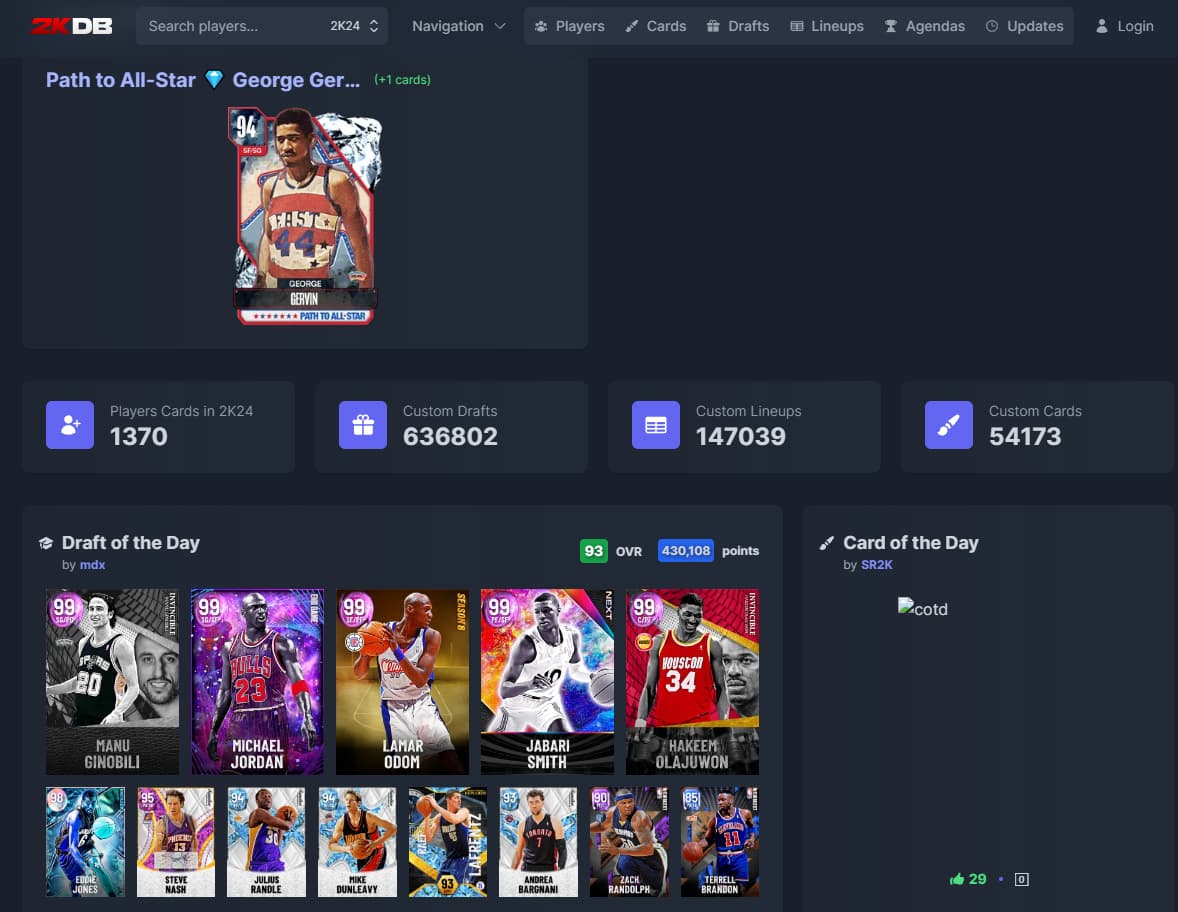NBA 2kdb database