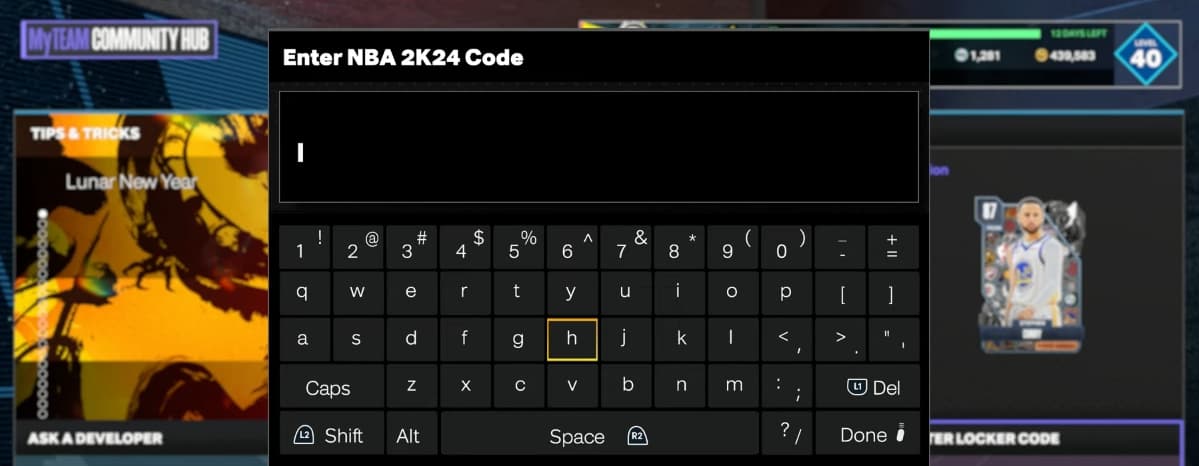 NBA 2K24 Myteam locker codes