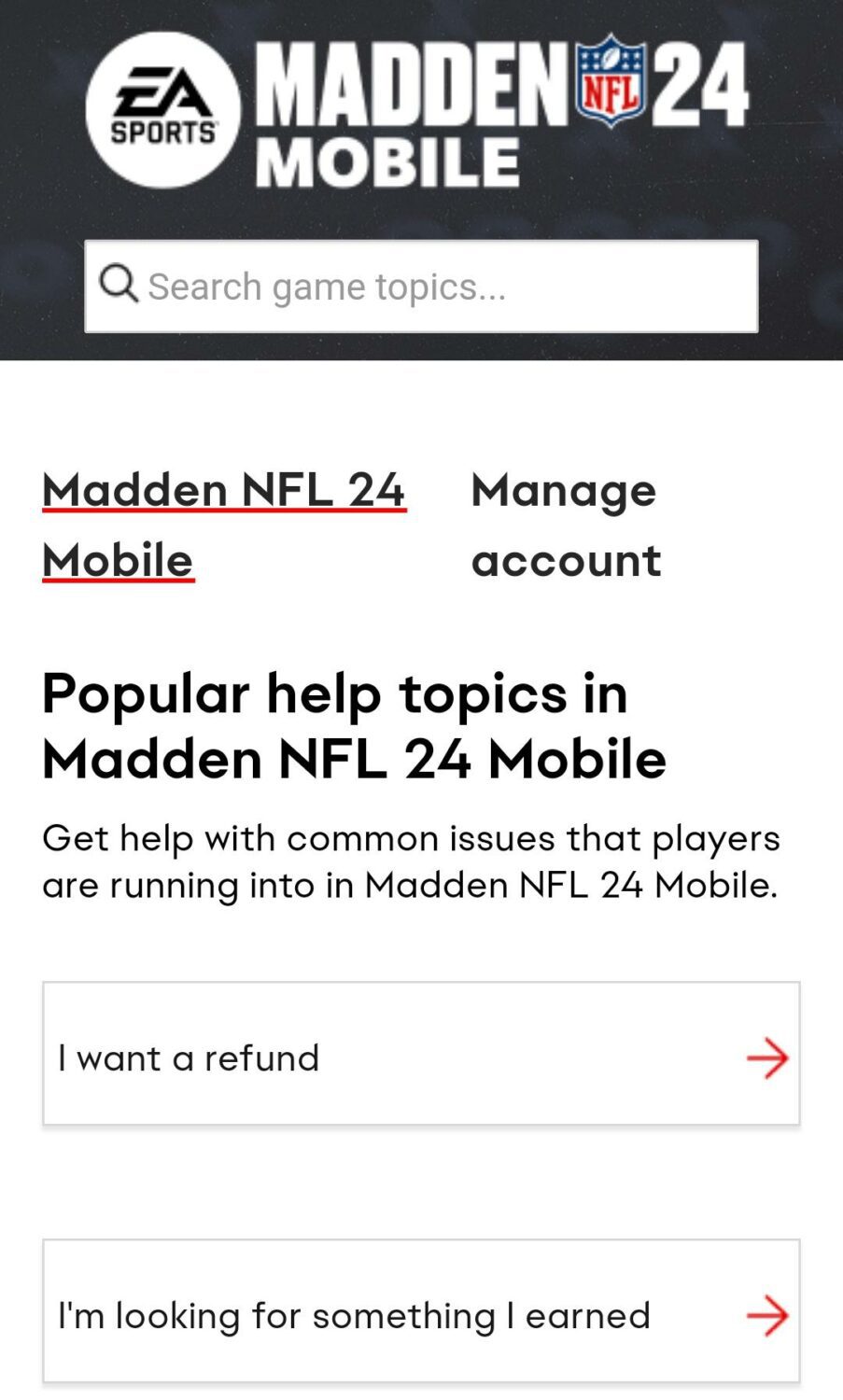 Madden NFL 24 Official Help Website