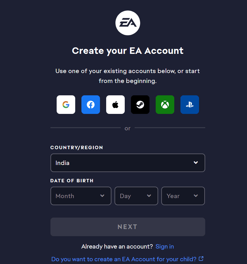 EA-Account-Creation-For-FC-Mobile