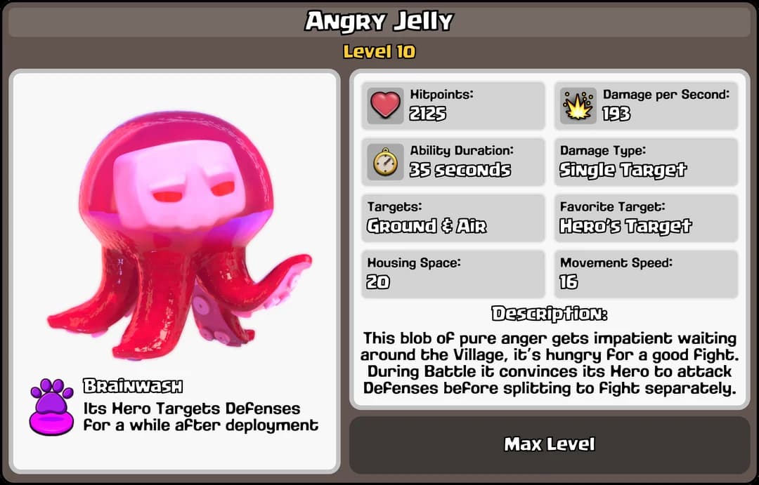 New Pet Angry Jelly Clash of Clans