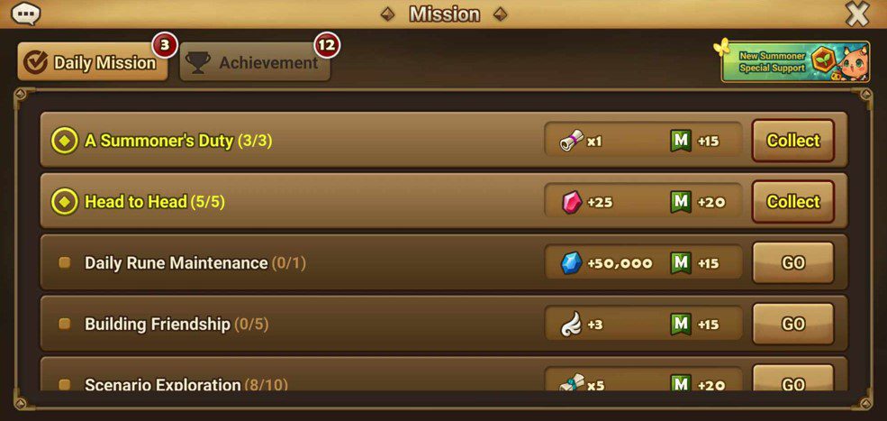 Summoners War: Sky Arena Daily Mission