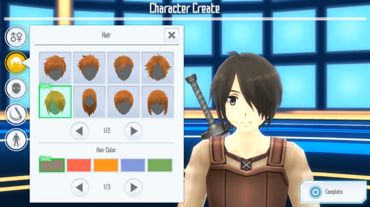 Sword Art Online Integral Factor Character creation