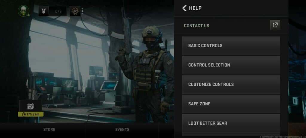 Warzone Mobile account settings