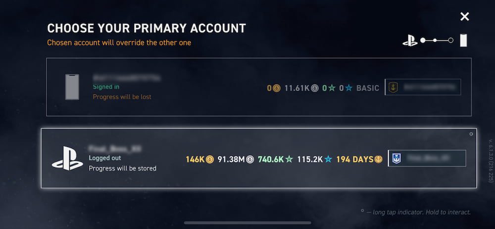 World of Warships Legends link account selection