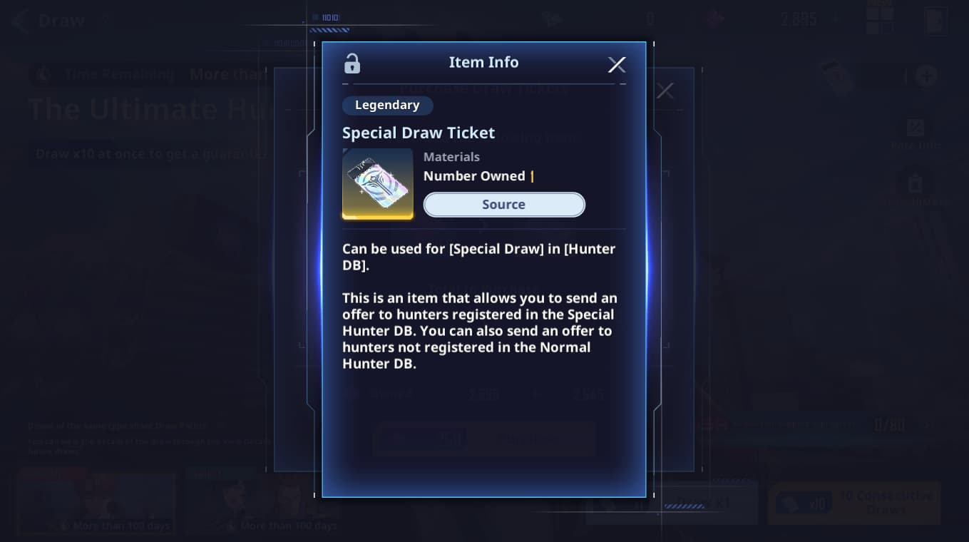 Solo Leveling Arise Special Draw Ticket