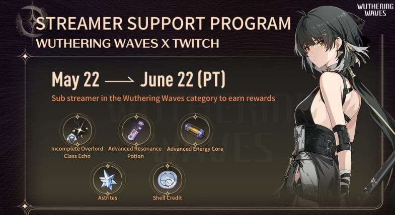 Wuthering Waves Twitch Drops event Rewards