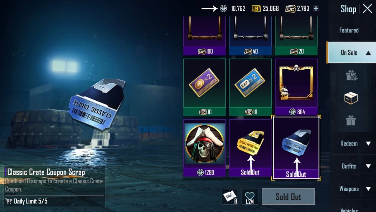 Coupon Scraps in PUBG Mobile and BGMI